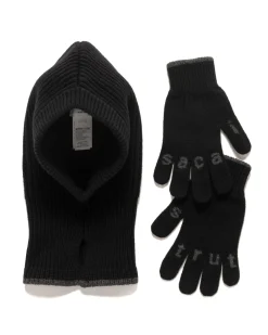 sacai Balaclava Gloves Set Black>Men Headwear