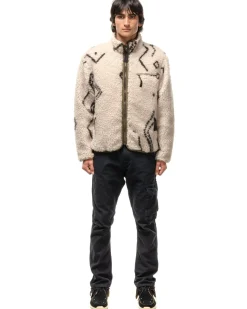 KAPITAL Beniourain Boa Fleece Reversible Blouson Ecru><noscript><img width=