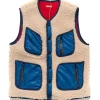 KAPITAL Bonding Fleece Beach Vest Ecru>Men Outerwear