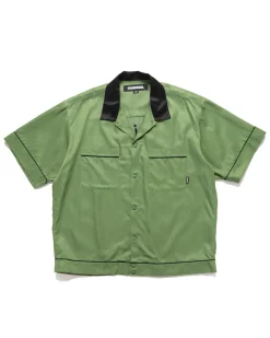 Neighborhood Bowling Shirt Ss Green>Men Shirts