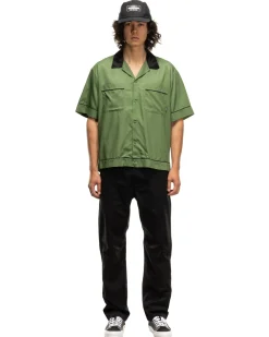 Neighborhood Bowling Shirt Ss Green>Men Shirts