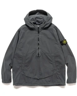 Stone Island Brushed Cotton Canvas Old Effect Anorak Lead Grey>Men Shirts