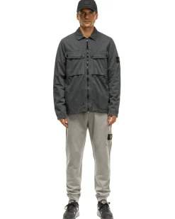 Stone Island Brushed Cotton Canvas Old Effect Overshirt Lead Grey>Men Shirts