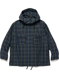 Engineered Garments Cagoule Shirt Crushed Taffeta Blackwatch>Men Shirts