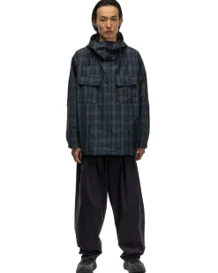 Engineered Garments Cagoule Shirt Crushed Taffeta Blackwatch>Men Shirts