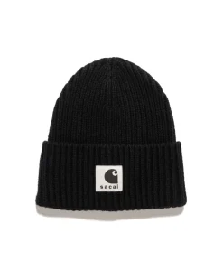 sacai Carhartt Wip Beanie Black>Men Headwear