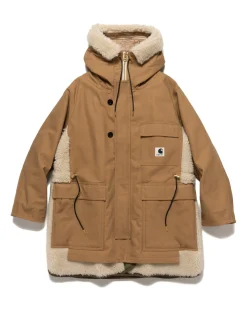 sacai Carhartt Wip Canvas Parka Siberian Beige>Men Outerwear