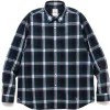 Uniform Experiment Check Yoke Print Regular Collar Shirt Green>Men Shirts