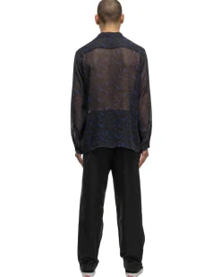 Needles Classic Shirt-Poly Chiffon/Floral Printed Black><noscript><img width=