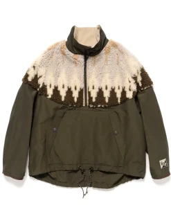 KAPITAL 60/40Cloth X Boa Fleece Nordic Anorak Brown>Men Outerwear