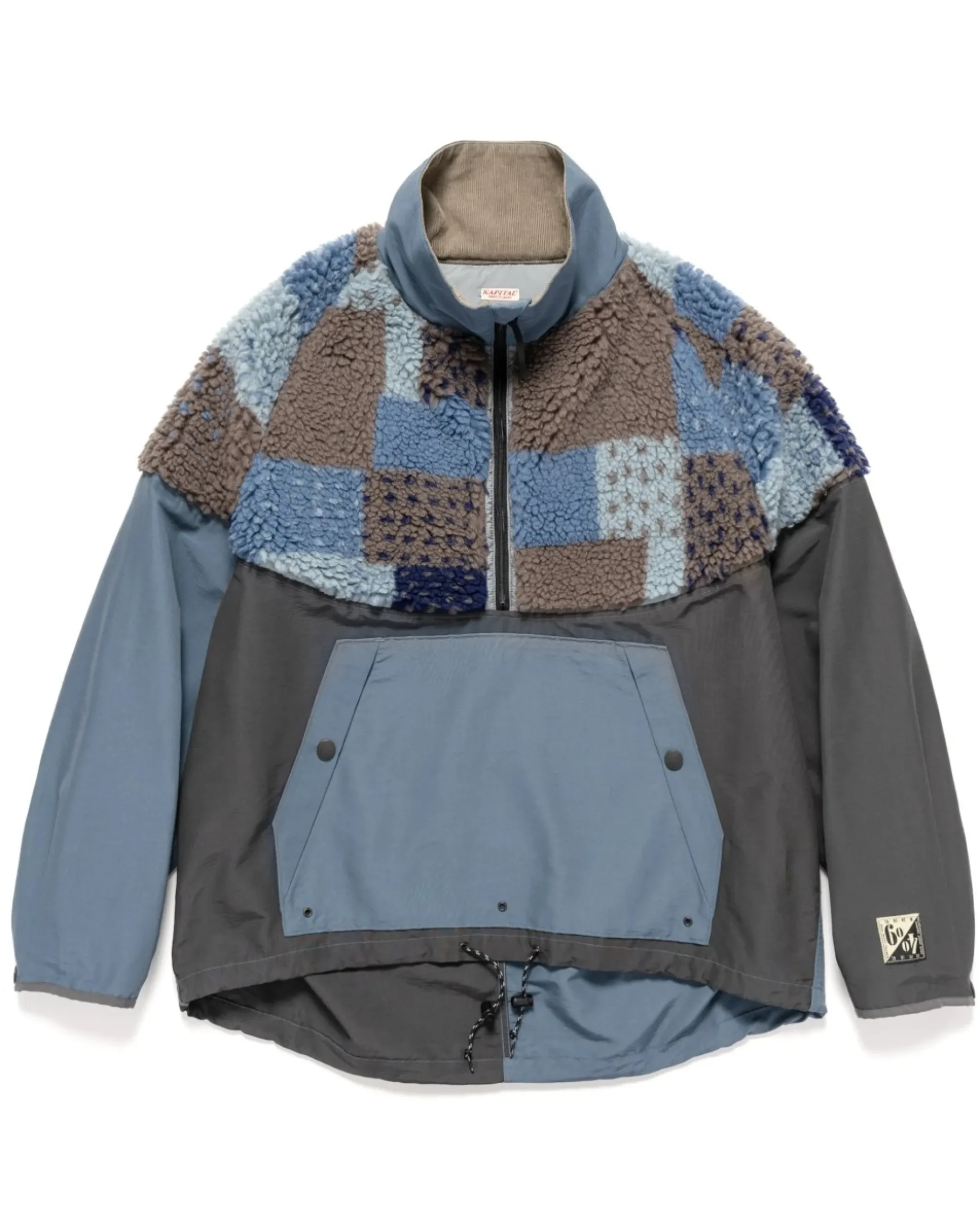 KAPITAL 60/40Cloth X Tugihagi Fleece Hutte Anorak Navy>Men Outerwear