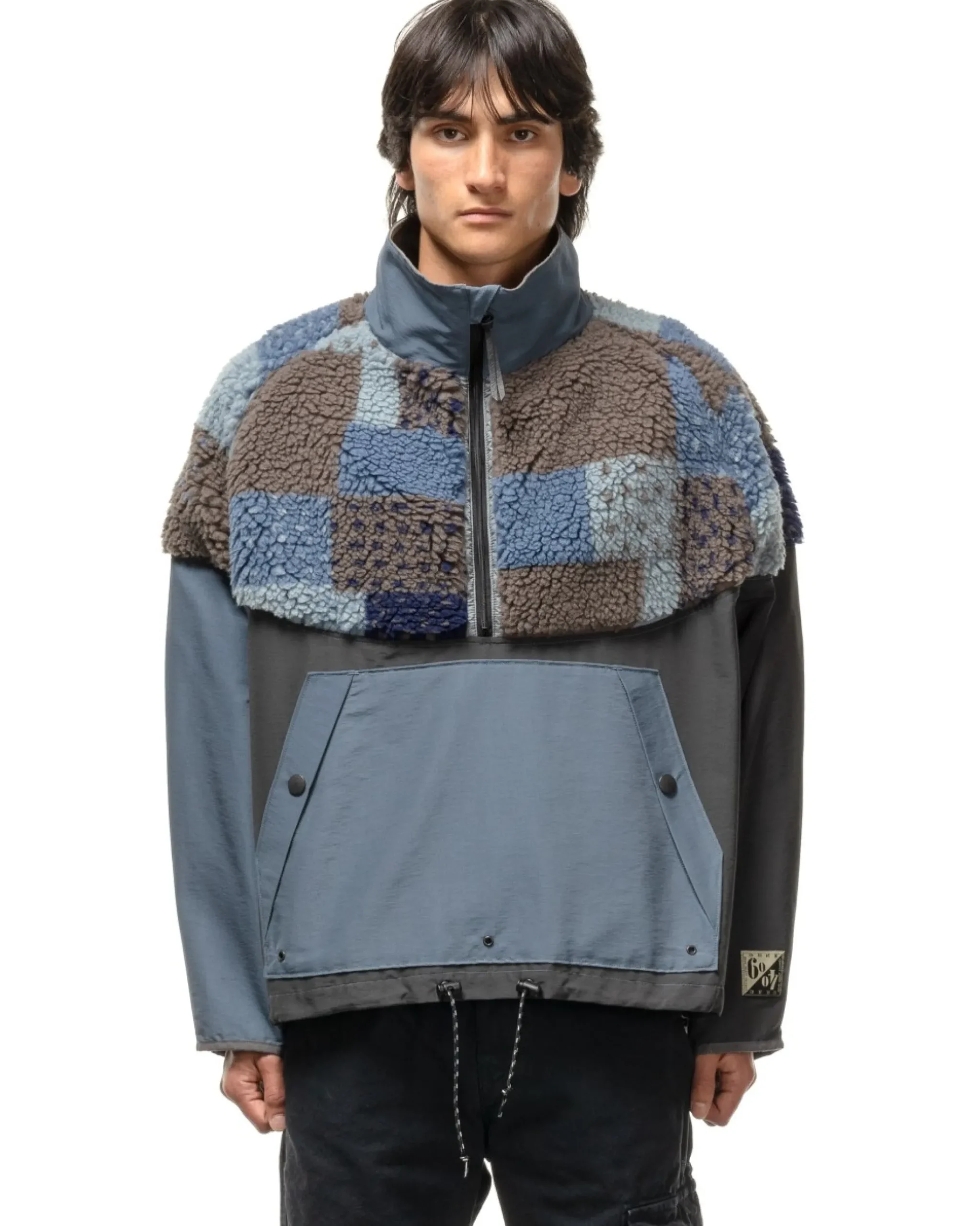 KAPITAL 60/40Cloth X Tugihagi Fleece Hutte Anorak Navy>Men Outerwear