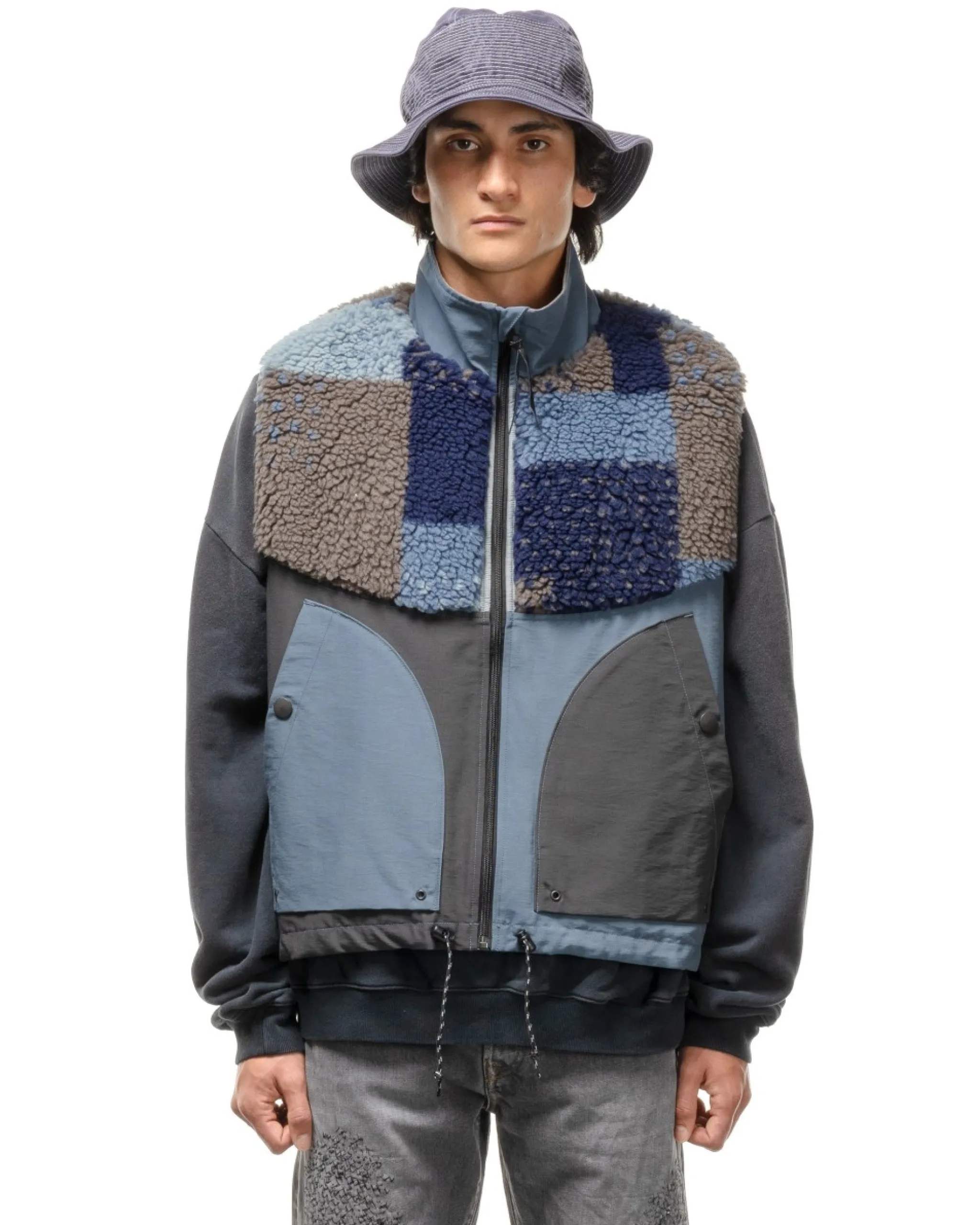 KAPITAL 60/40Cloth X Tugihagi Fleece Hutte Vest Navy>Men Outerwear