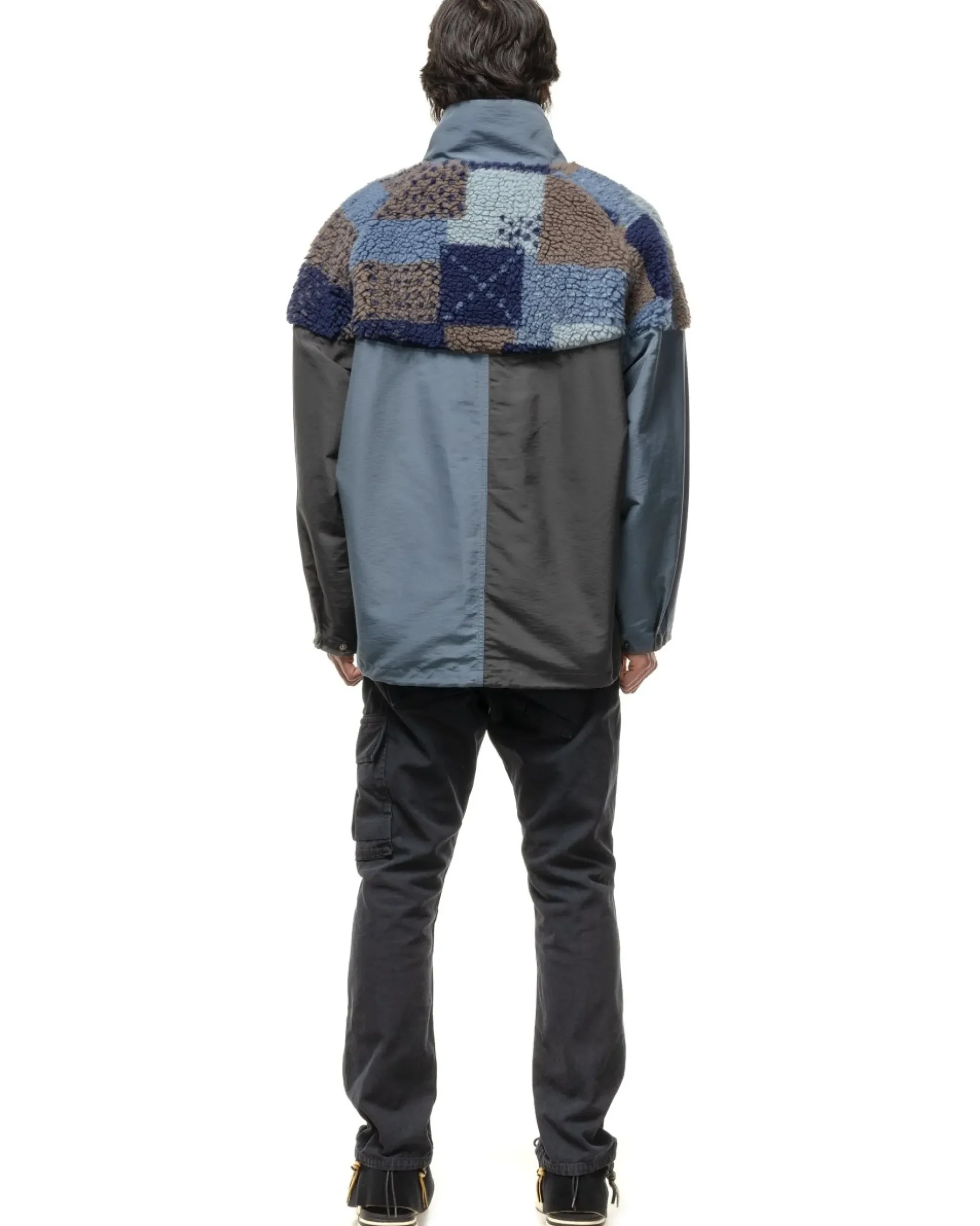 KAPITAL 60/40Cloth X Tugihagi Fleece Hutte Anorak Navy>Men Outerwear