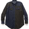 Engineered Garments Combo Western Shirt Cotton Oxford Twill Navy>Men Shirts