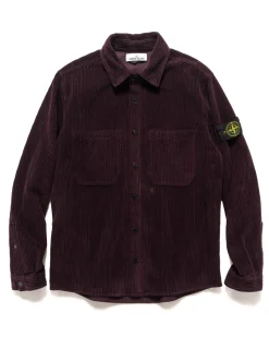 Stone Island Cotton Corduroy 400 Tc Overshirt Dark Burgundy>Men Shirts