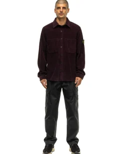 Stone Island Cotton Corduroy 400 Tc Overshirt Dark Burgundy>Men Shirts