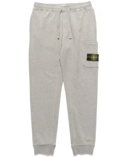 Stone Island Cotton Fleece Garment Dyed 1 Pocket Sweatpant Melange Grey>Men Bottoms