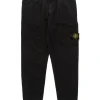 Stone Island Cotton Fleece Garment Dyed 1 Pocket Sweatpant Black>Men Bottoms