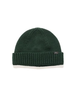 Stone Island Cotton Rib Yarn Beanie Bottle Green>Men Headwear