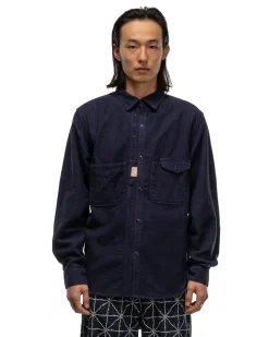 KAPITAL Cpo Cotton Wool Mopar Shirt Navy><noscript><img width=