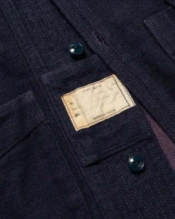 KAPITAL Cpo Cotton Wool Mopar Shirt Navy><noscript><img width=