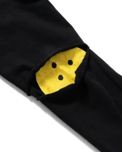 KAPITAL 16/ Densed Jersey Elbow-Rip Boatneck Long Sleeve T Black><noscript><img width=