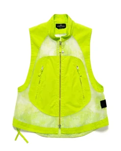 Stone Island Shadow Project Distorted Ripstop Organza-Tc Vest Pistachio>Men Outerwear