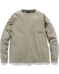 HAVEN Excel Relaxed Fit T-Shirt L/S-Siro Cotton Jersey Sage>Men T-Shirts