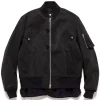 sacai Faux Suede Mix Blouson Black>Men Outerwear