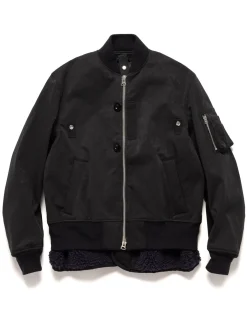 sacai Faux Suede Mix Blouson Black>Men Outerwear