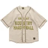 KAPITAL French Linen Great Kountry Baseball Shirt Beige>Men Shirts