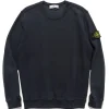 Stone Island Garment Dyed Brushed Cotton Fleece Crewneck Navy Blue>Men Sweaters