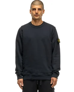 Stone Island Garment Dyed Brushed Cotton Fleece Crewneck Navy Blue><noscript><img width=