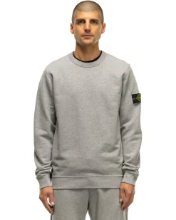 Stone Island Garment Dyed Brushed Cotton Fleece Crewneck Melange Grey><noscript><img width=