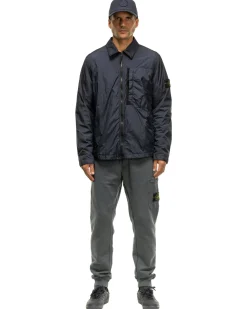 Stone Island Garment Dyed Crinkle Reps Recycled Nylon Overshirt Navy Blue>Men Shirts