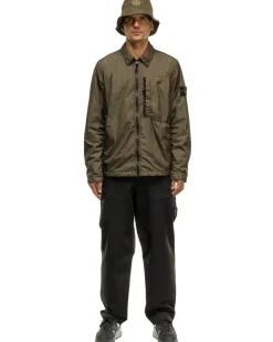 Stone Island Garment Dyed Crinkle Reps Recycled Nylon Overshirt Olive>Men Shirts