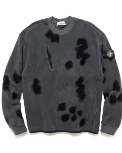 Stone Island Garment Dyed Hand Colouring Sweater Lead Grey>Men Sweaters