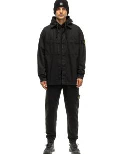 Stone Island Garment Dyed Old Effect Overshirt Black>Men Shirts
