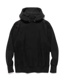 ATON Garment Dyed Urake Hoodie Black>Men Sweaters