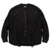 KAPITAL Gauze Linen Herringbone Stand Penny Shirt Black>Men Shirts