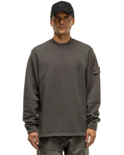 Stone Island Ghost Piece Garment Dyed Wool Cotton Crewneck Dark Grey><noscript><img width=