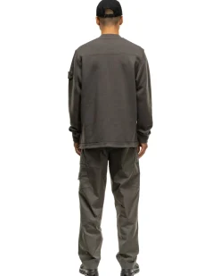 Stone Island Ghost Piece Garment Dyed Wool Cotton Crewneck Dark Grey><noscript><img width=