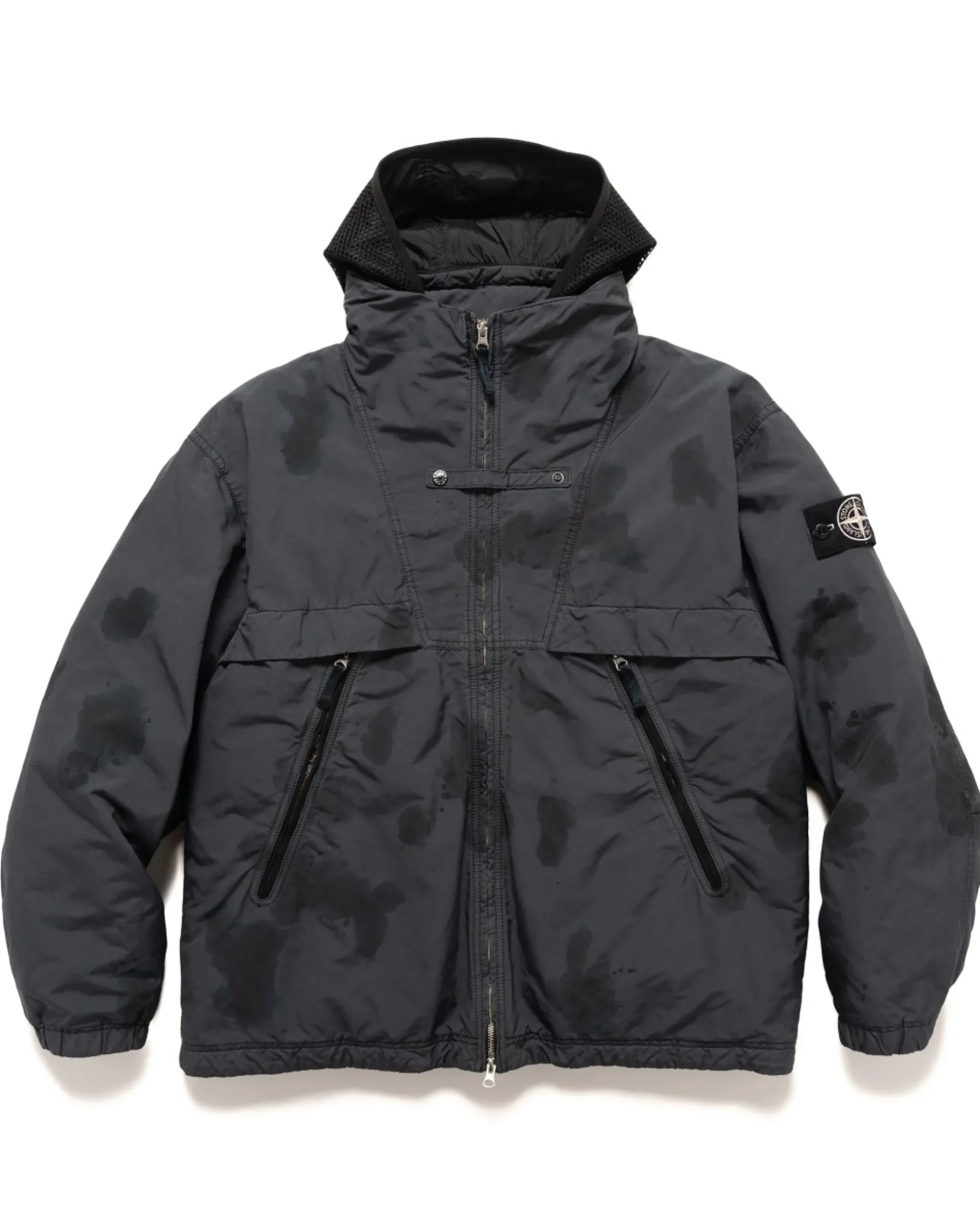 Stone Island Hand Colouring On David-Tc Down Jacket Lead Grey>Men Outerwear
