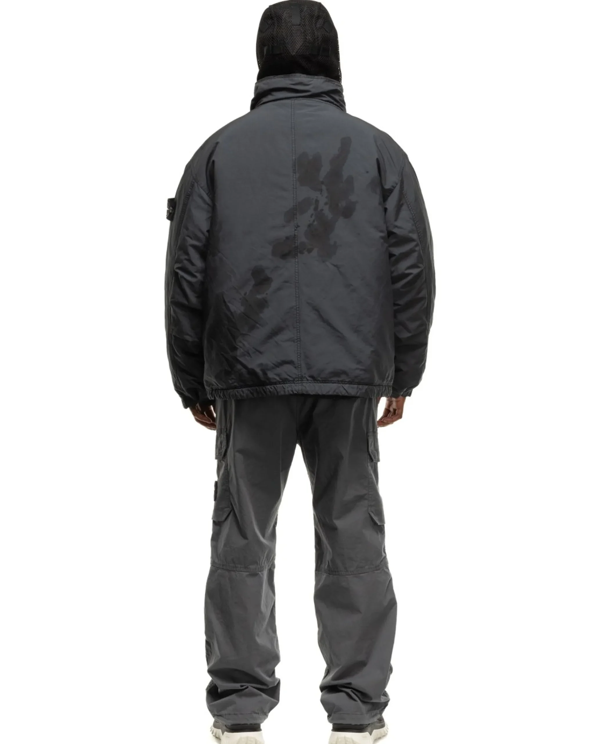 Stone Island Hand Colouring On David-Tc Down Jacket Lead Grey>Men Outerwear