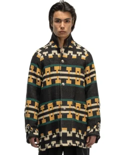 visvim Hopiland Coat Native Blanket Black><noscript><img width=