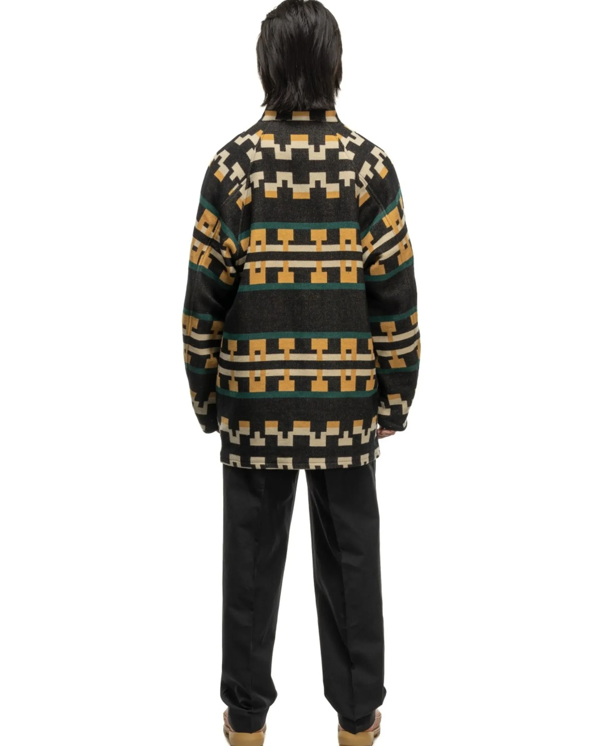 visvim Hopiland Coat Native Blanket Black>Men Outerwear