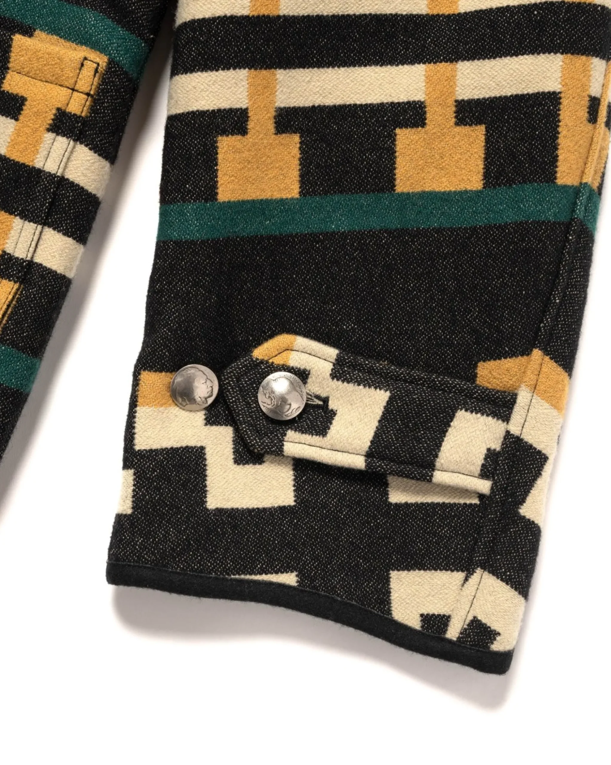 visvim Hopiland Coat Native Blanket Black>Men Outerwear