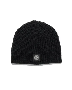 Stone Island Lambswool Beanie Black>Men Headwear