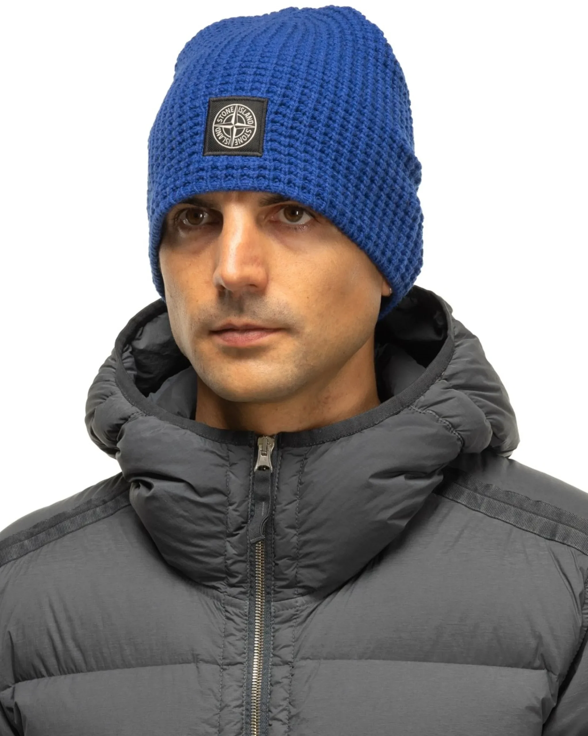 Stone Island Lambswool Beanie Bright Blue>Men Headwear